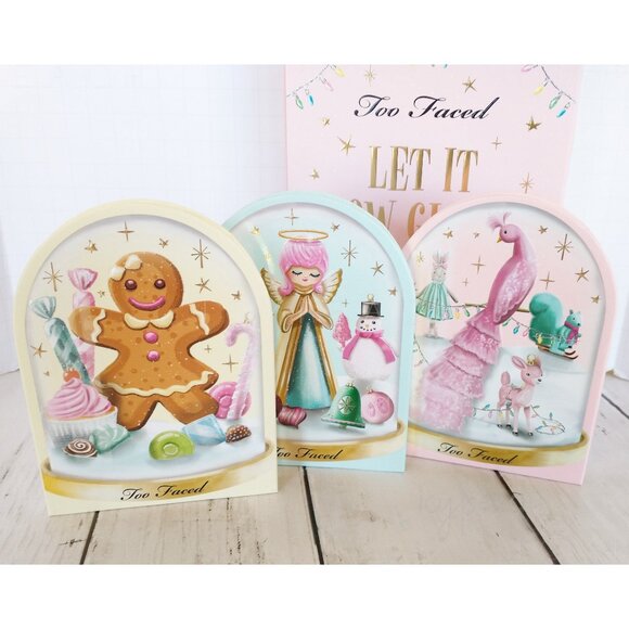 Too Faced Let It Snow Globes Makeup Collection NIB Collectible Gift Set Palettes - Picture 2 of 9